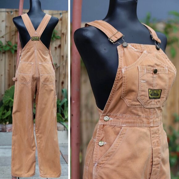 Vintage DEE CEE Bib Overalls / Terra Cotta/ Worn Faded, Up to Size 27W - Picture 1 of 8